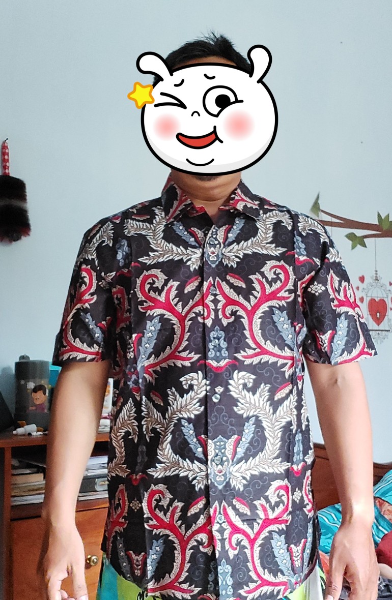 Odza Kemeja Batik Pria Slim Fit Modern Mewah Lengan Pendek Slimfit Delsiwa