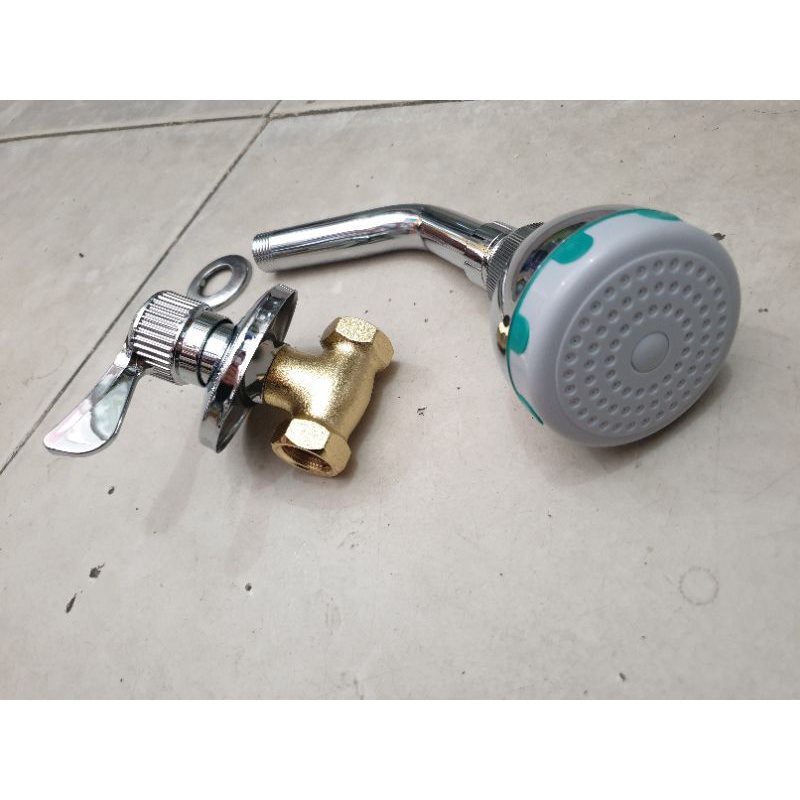 Paket wall shower tanam 8cm + stop kran tanam PROMO TERMURAH