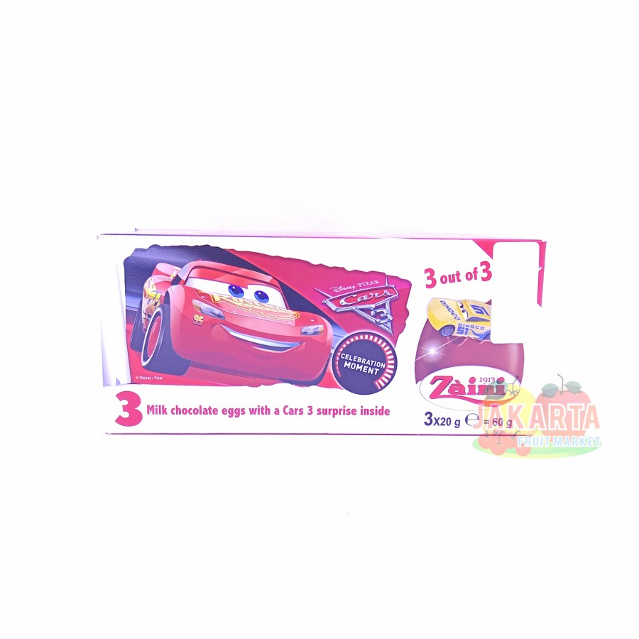 (COKELAT) ZAINI CHOCOLATE EGG DISNEY CARS3 60G