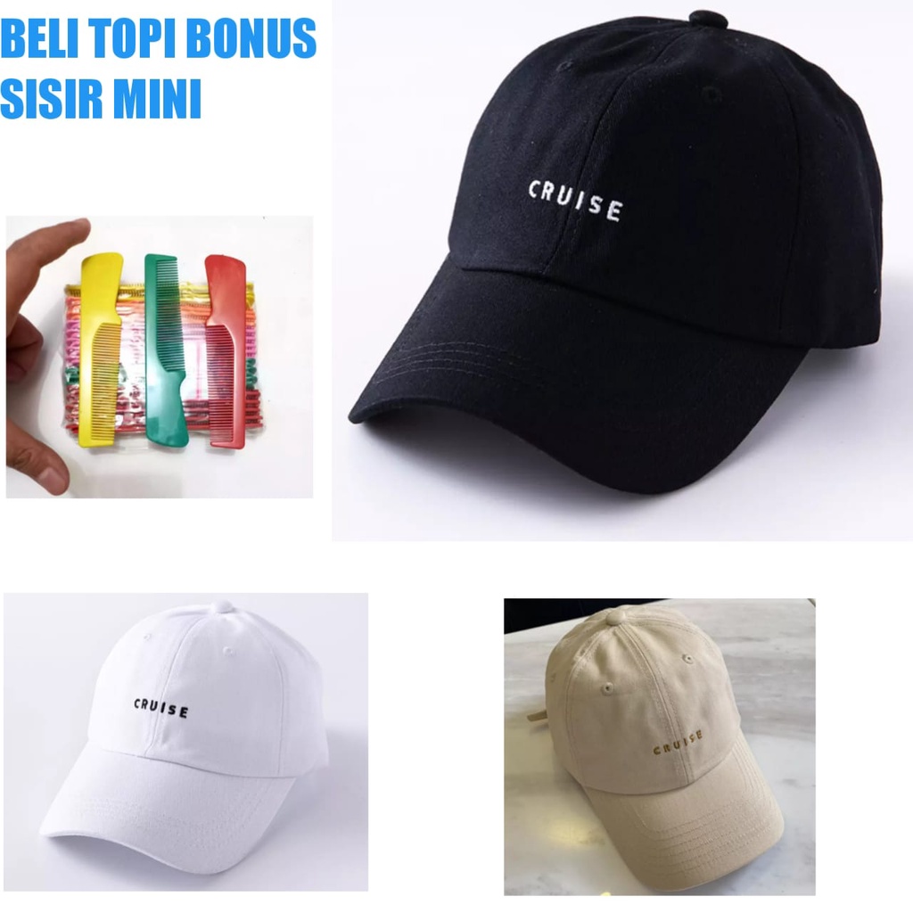 Promo Bonus Sisir Mini - Topi Casual Distro Pria Wanita Unisex Model Terbaru Keren Kekinian Cruise K