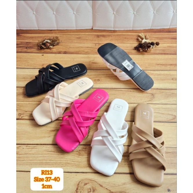 ABBUSHOES Ri 13 sendal teflek silang malbone 1cm