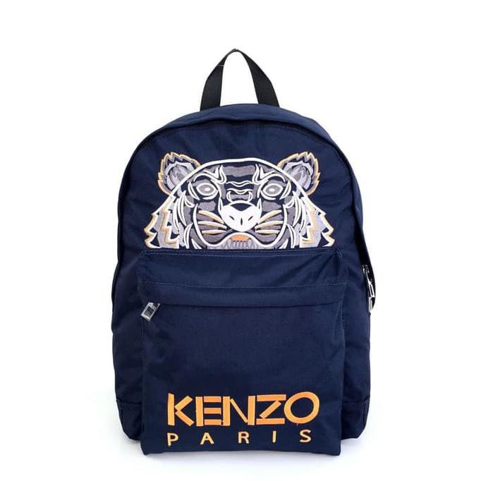 Tas Ransel Kenzo Tiger Canvas Backpack Big - Navy Tas Ori