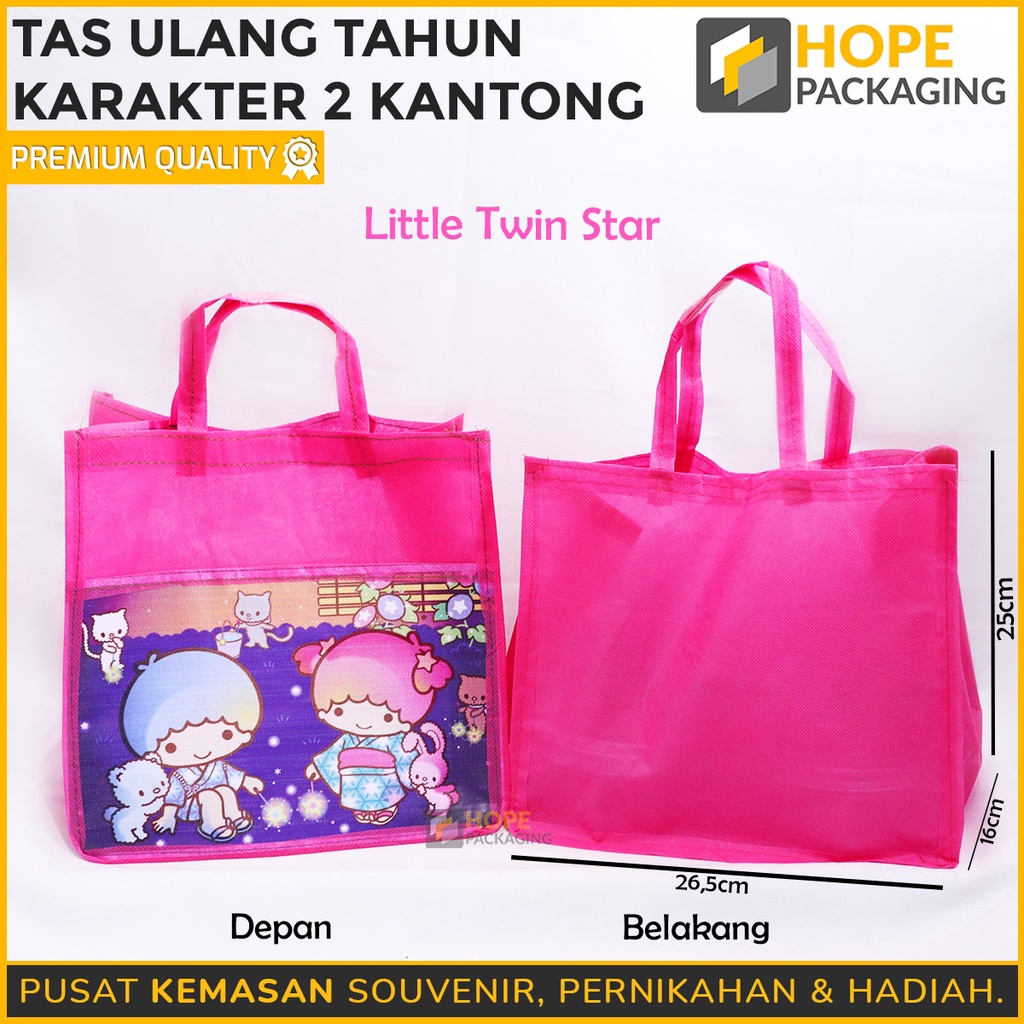 Tas Ulang Tahun Promo 2 Kantong Tas Ultah / Goodie Bag Ultah / Souvenir Ultah / Spunbond