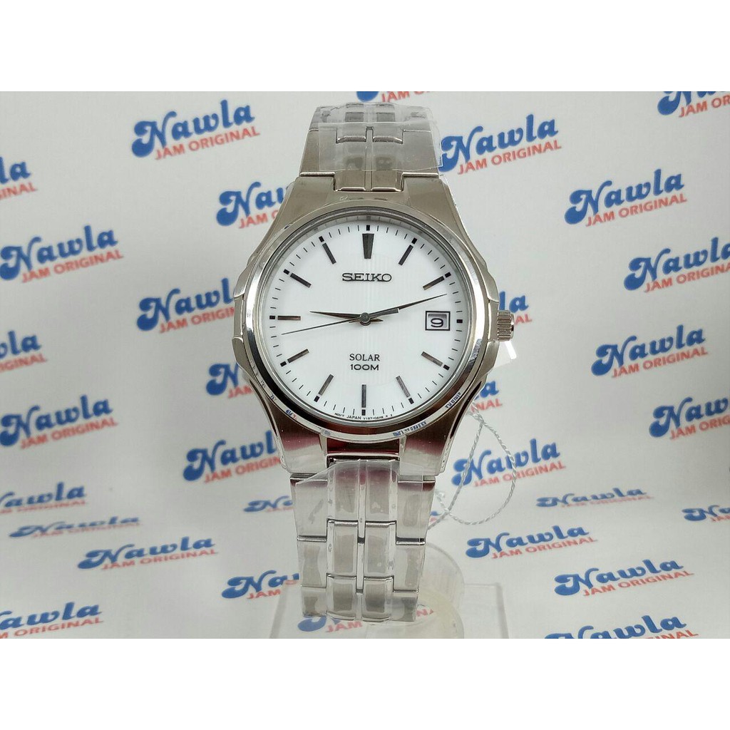 Seiko Mens SNE131P1 Solar White Dial | Jam Pria SNE131