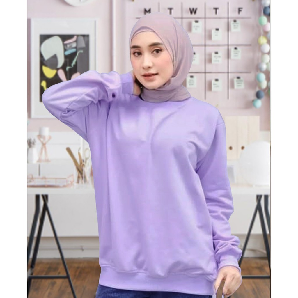 Kaos Lengan Panjang polos / Kaos Sweatshirt / Atasan Wanita / Atasan Wanita Lengan Panjang