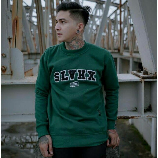 Crewneck Salviohexia Hijau Army Crewneck Salvio Hexia Slvhx