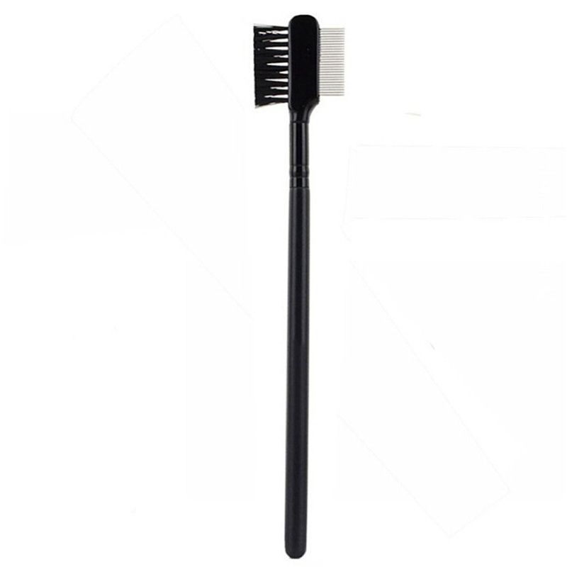 【Theredsunrisesiwy.id】1pc Steel Eyebrow Eyelash Dual-Comb Extension Brush Metal Comb Makeup Tool