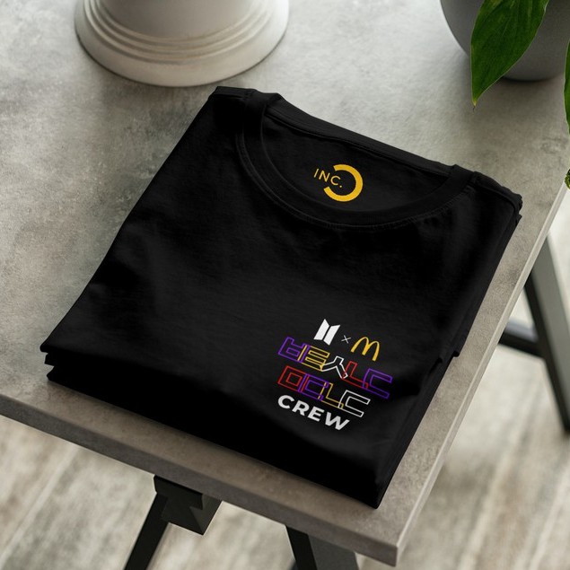 [NEW] Kaos BTS Meal x Mcdonalds Army Crew Cotton 24s Premium Bisa Upgrade Lengan Panjang