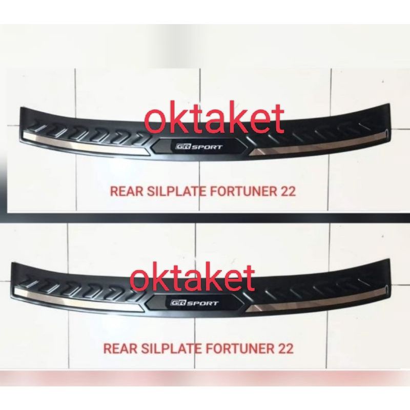 sillplate belakang All new Fortuner 2016 2021 2022 Emboss Gr Sport hitam list chrome New