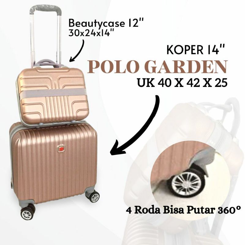 POLO GARDEN koper mini beauty case cabin size ukuran kabin tas travel kecil imut 12 inc