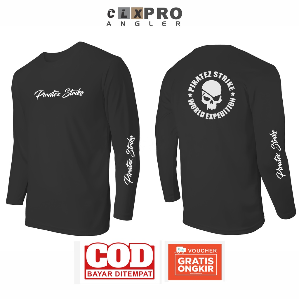 KAOS MANCING PIRATES STRIKE /LENGAN PANJANG / KAOS MANCING LENGAN PANJANG / KAOS PRIA