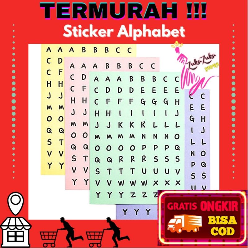 

TERMURAH!!! [1Pc] Sticker Journal Scrapbook Alphabet Alfabet / Stiker Decor Lucu Huruf / Buku Diary Catatan Dekorasi