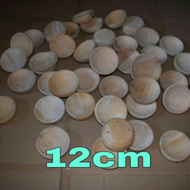 cobek kayu 12cm wadah tempat sambal medium 12cm