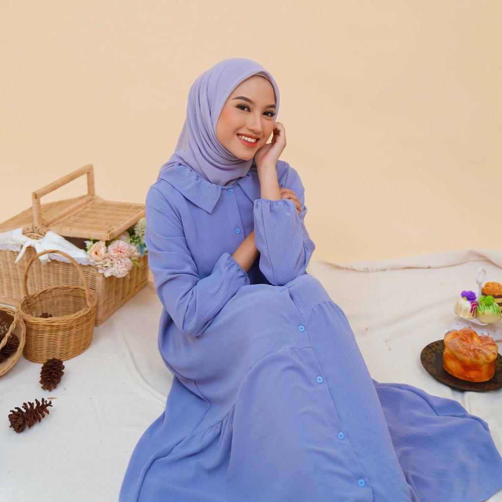 Ayesha Midi dress / Long tunik airflow crincle looklike heaven lights