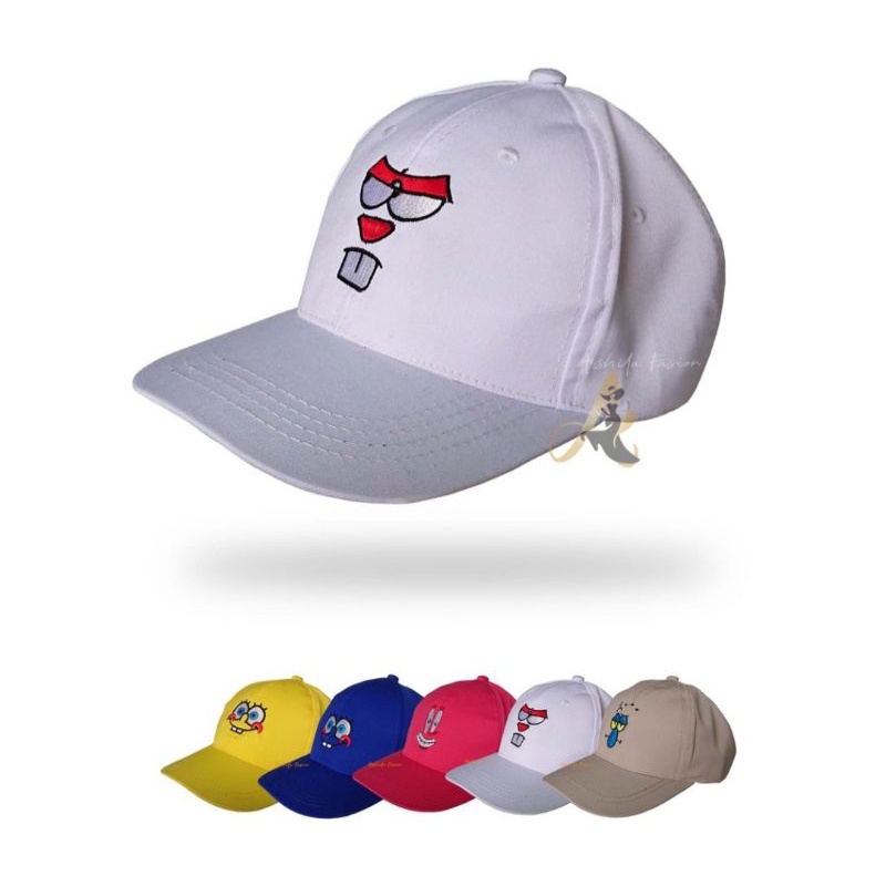 Topi Anak Bordir Spongebob / Topi Spongebob / Topi Baseball motif Spongebob