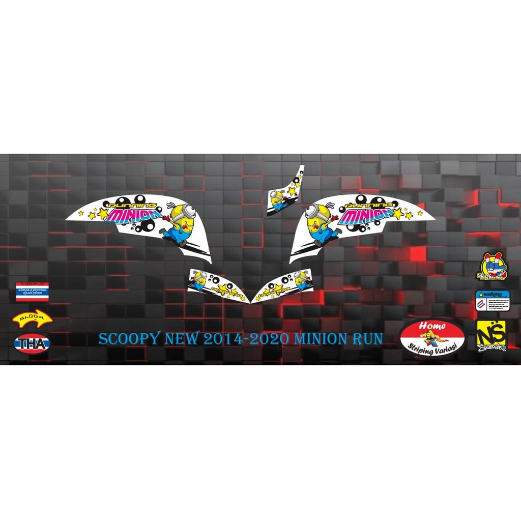 striping stiker decal scoopy new minion run