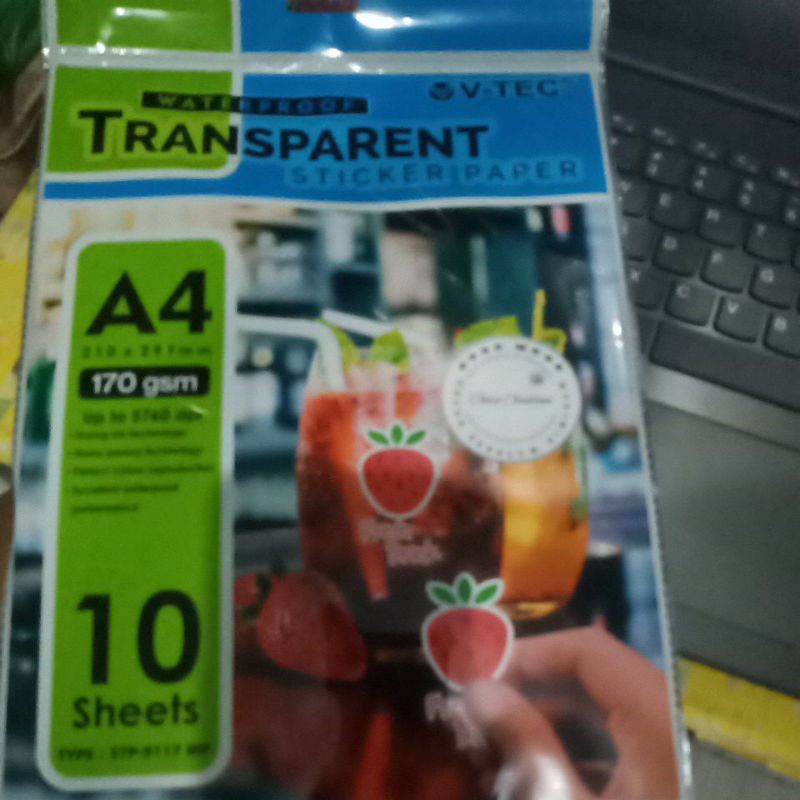 

kertas stiker transparant waterproof