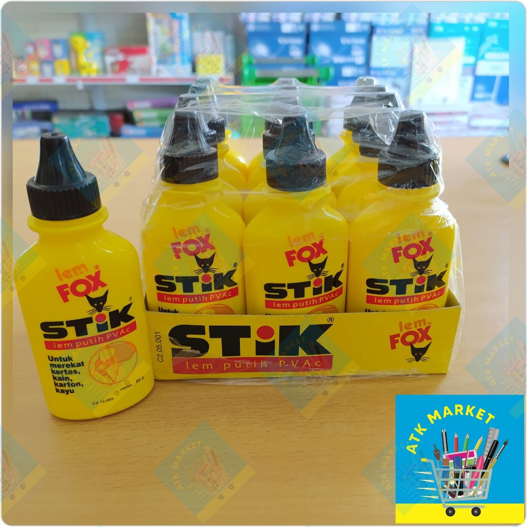 

Lem / Pelekat / Perekat FOX Stik Glue Putih PVAc 60gr