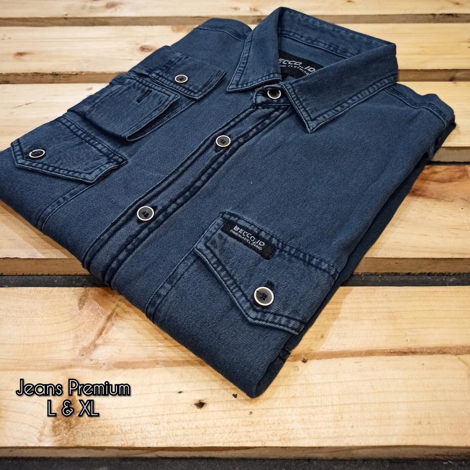 Paling Dicari Produk unggulan kemeja jeans pria lengan panjang kemeja Levis lengan panjang Baju keme