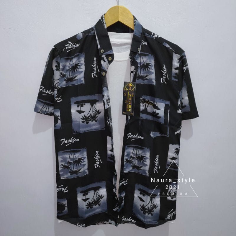 Kemeja motif bunga pria] Kemeja pria] Kemeja basic