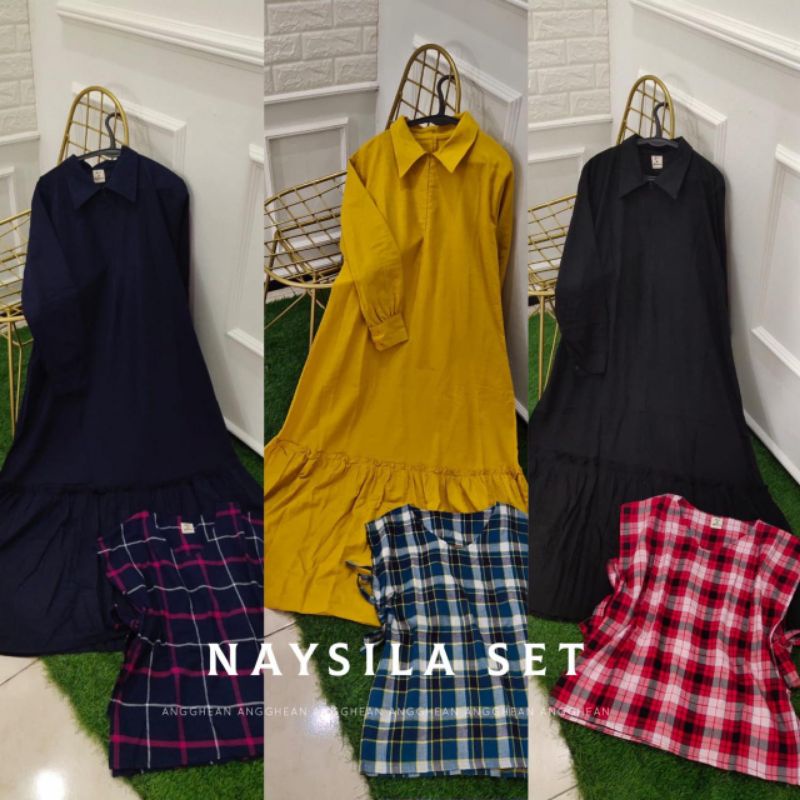 Set Gamis Naysila SYAZA ANGGHEAN Termurah Original