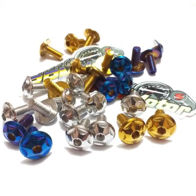 Baut Probolt M6 Uk Mur 10 Baut Probolt Plat No baut Probolt Tameng Knalpot DLL