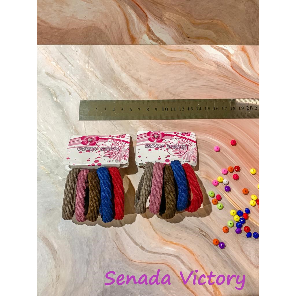 Senada Victory Kunciran Rambut Isi 5 Pcs Ikat Rambut Korea Karet Rambut