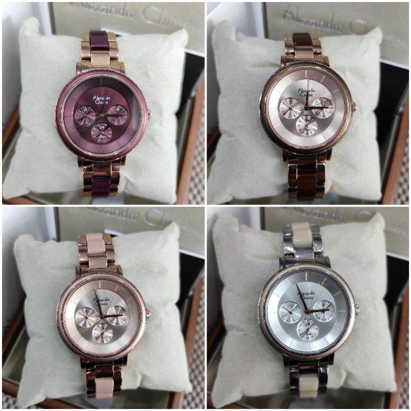 JAM TANGAN WANITA ALEXANDRE CHRISTIE AC 2918 NEW AC2918 KOMBINASI KERAMIK ORIGINAL GARANSI