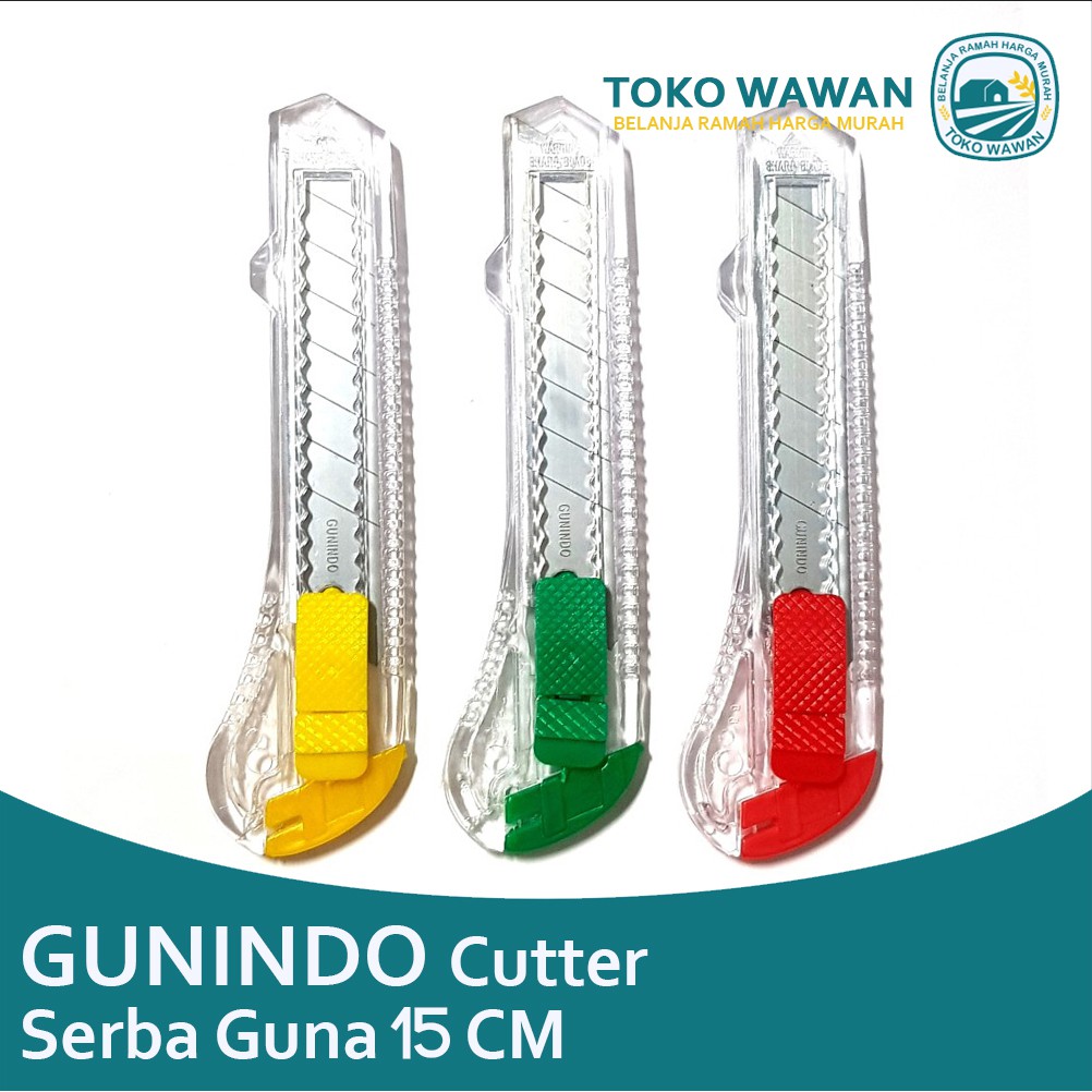 

Cutter Kater Gunindo A-18 Bening Ukuran Besar Eceran / Pisau Pemotong Silet Isi Refill L-150