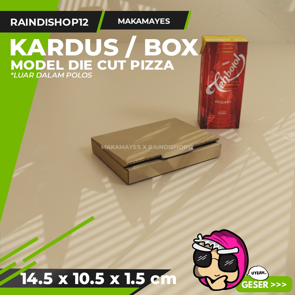 

(MIN 5 PCS) BOX 14.5 X 10.5 X 1.5 CM KARDUS DIE CUT PIZZA KEMASAN PACKAGING KADO