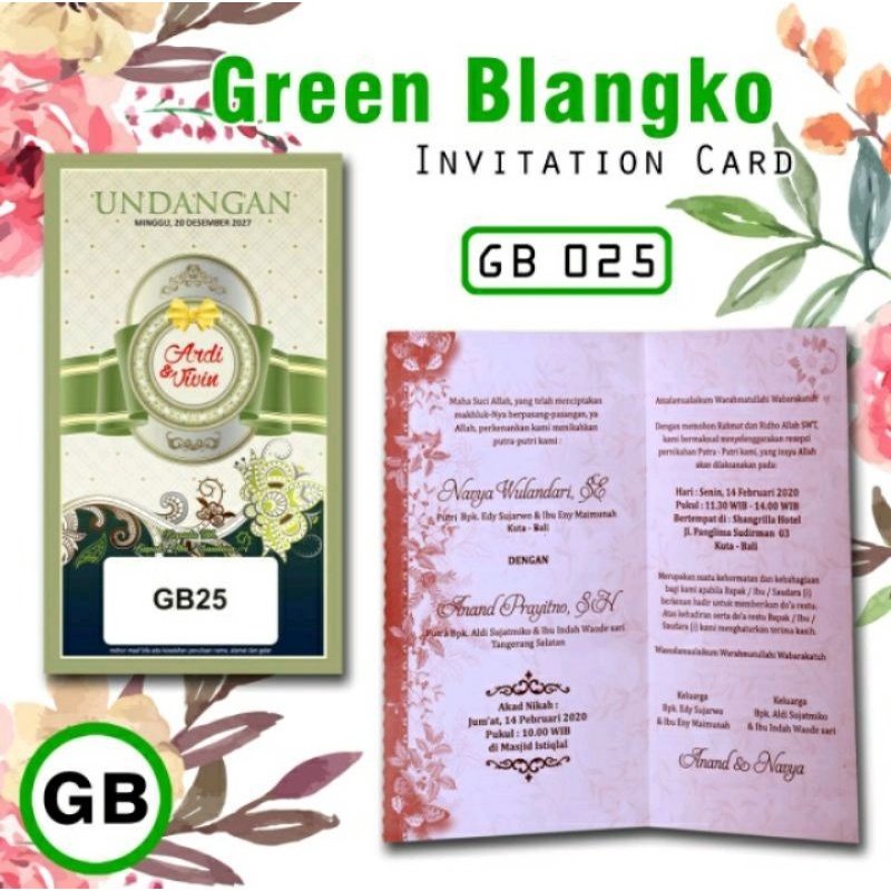 Blangko undangan GB 025 | Blangko Undangan Murah | Undangan pernikahan murah