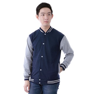 PROMO JAKET BASEBALL POLOS NAVY LENGAN  ABU SWEATER  PRIA 