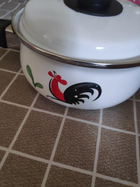 Panci Saucepan Kukuruyuk Enamel Motif Ayam Jago 16cm