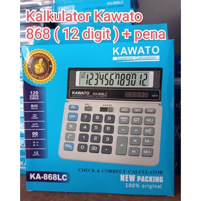 

Kalkulator Kawato 868 12Digit + Pena