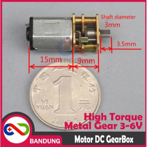 GA12-N20 N20 DC MOTOR HIGH TORQUE METAL GEAR 6V 30RPM - 60RPM