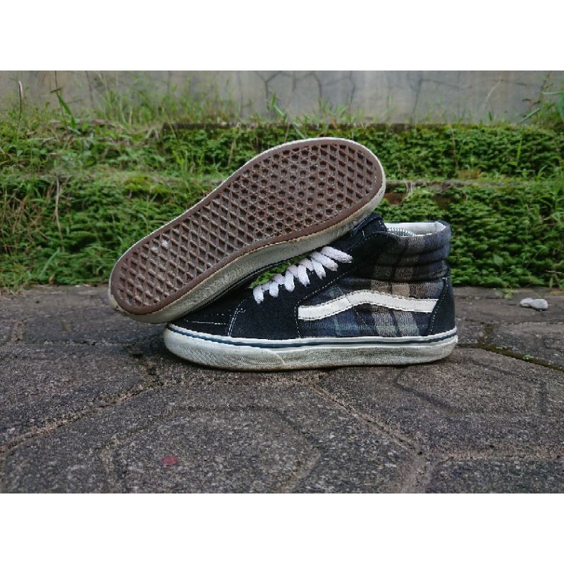 vans sk8 hi flanel japan market second murah