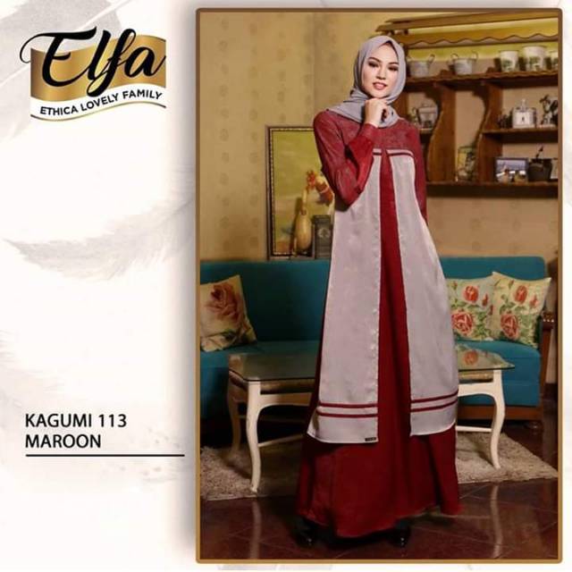 ETHICA | GAMIS DRESS MUSLIMAH KAGUMI 113 MAROON D20P