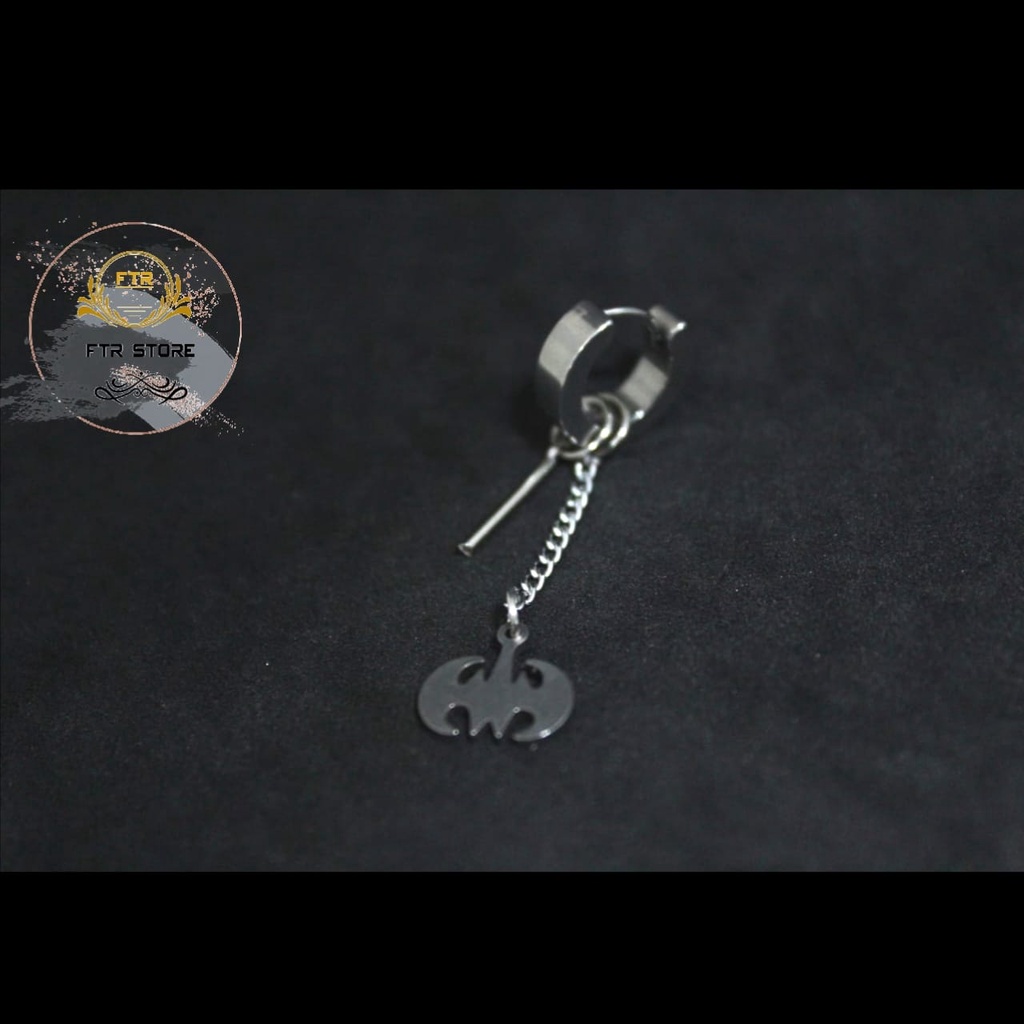 IP-V anting style Korea model BATMAN / Anting tindik dan jepit Pria Wanita/ anting/ anting gantung