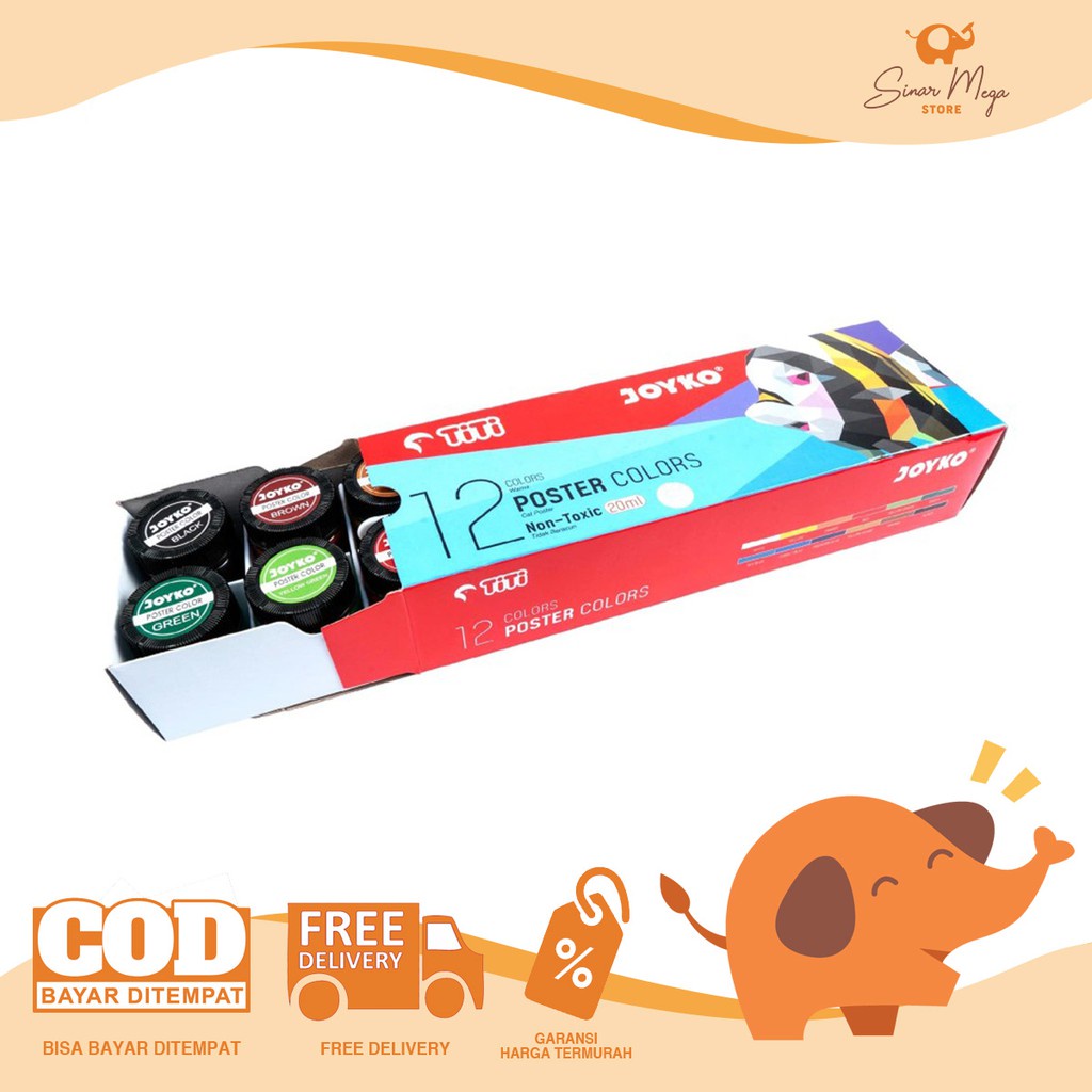 

Joyko Titi Poster Color PC 10ml 12 Warna Set