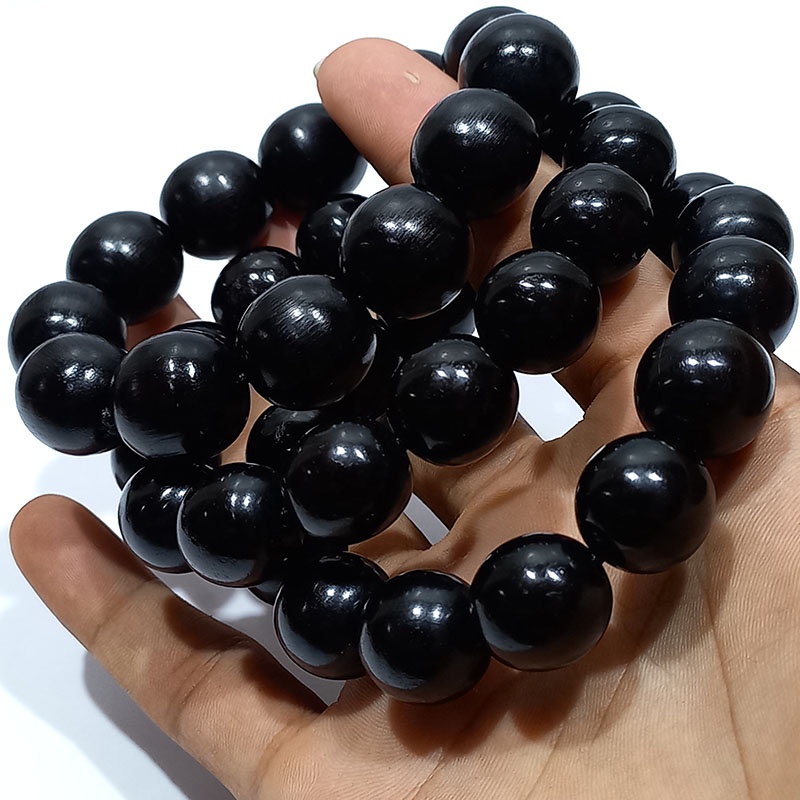 Gelang Kayu Eboni Kayu Hitam Kalimantan varian ukuran - Hitam asli alami