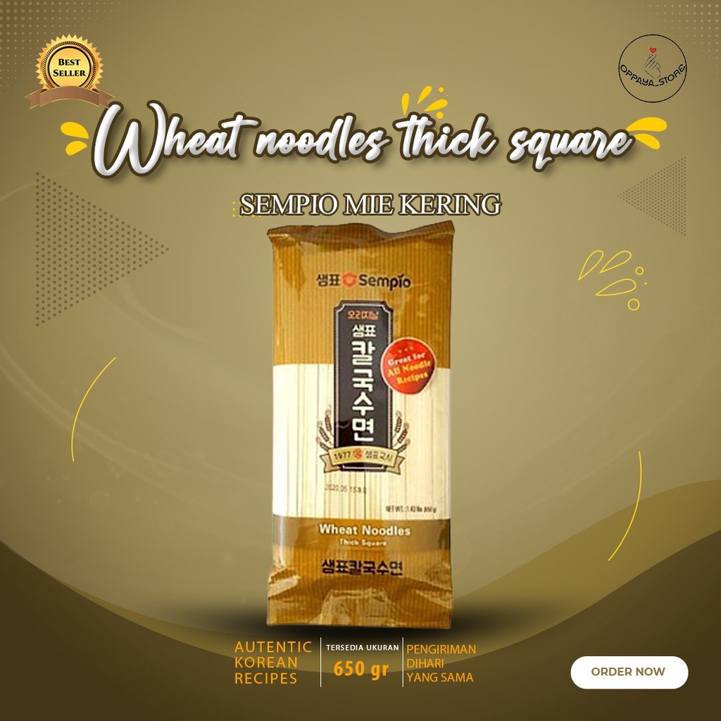 Jual Wheat Noodles Thick Square 650G Mi Kering Sempio Kalguksu Jjajang