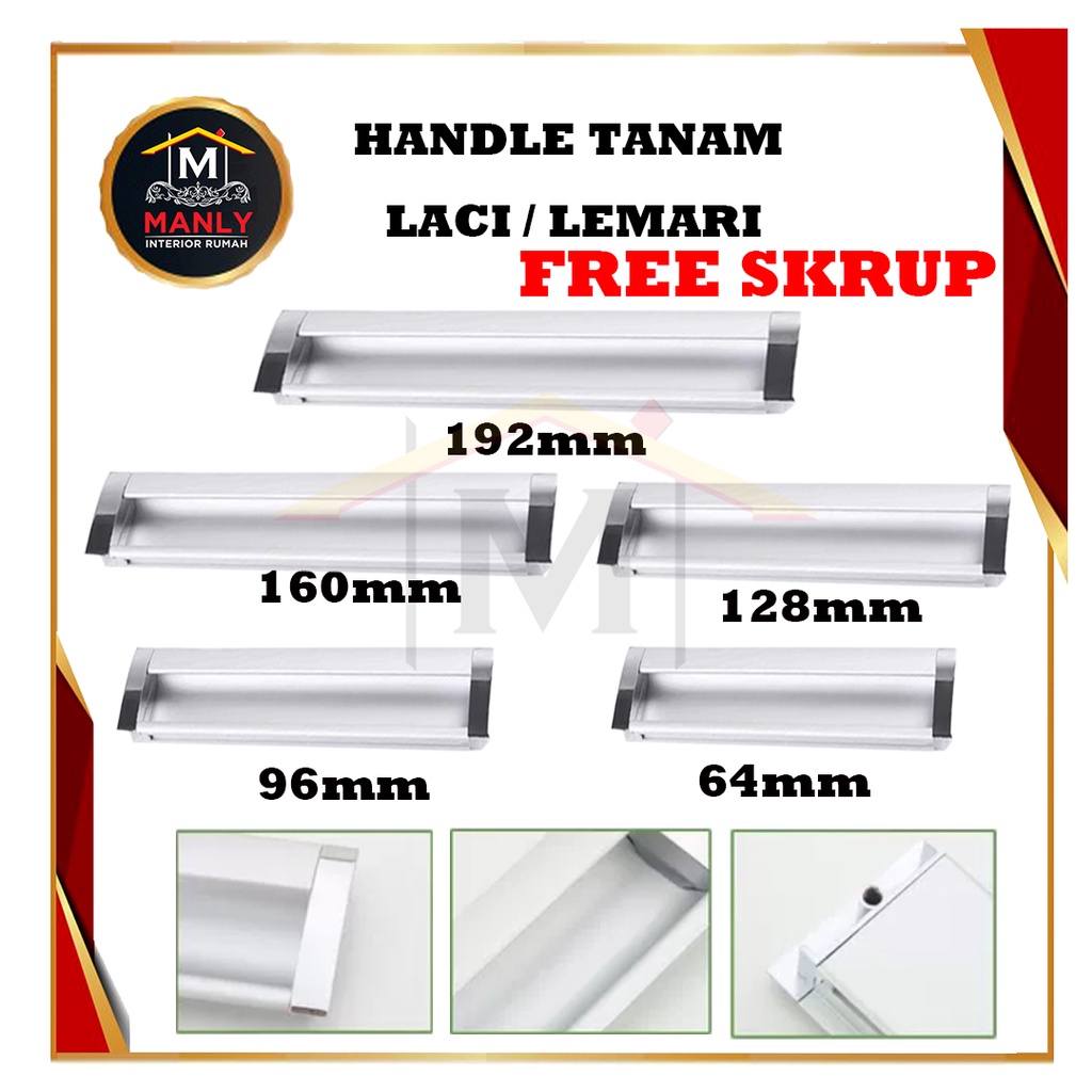 Tarikan Plastik Handel Tanam Plastik / Handle Lemari Pintu Laci Rumah Sliding Geser Dapur Gagang Handel