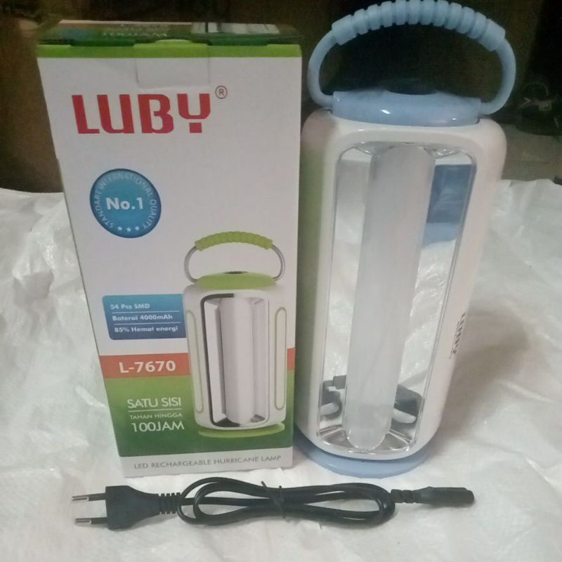 Lampu Emergency Luby L 7670 Rechargeable Hurricane Lamp