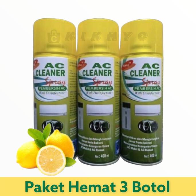 Paket 3pcs ZONE AC Cleaner Spray Disinfectant Pembersih AC Mobil 400ml