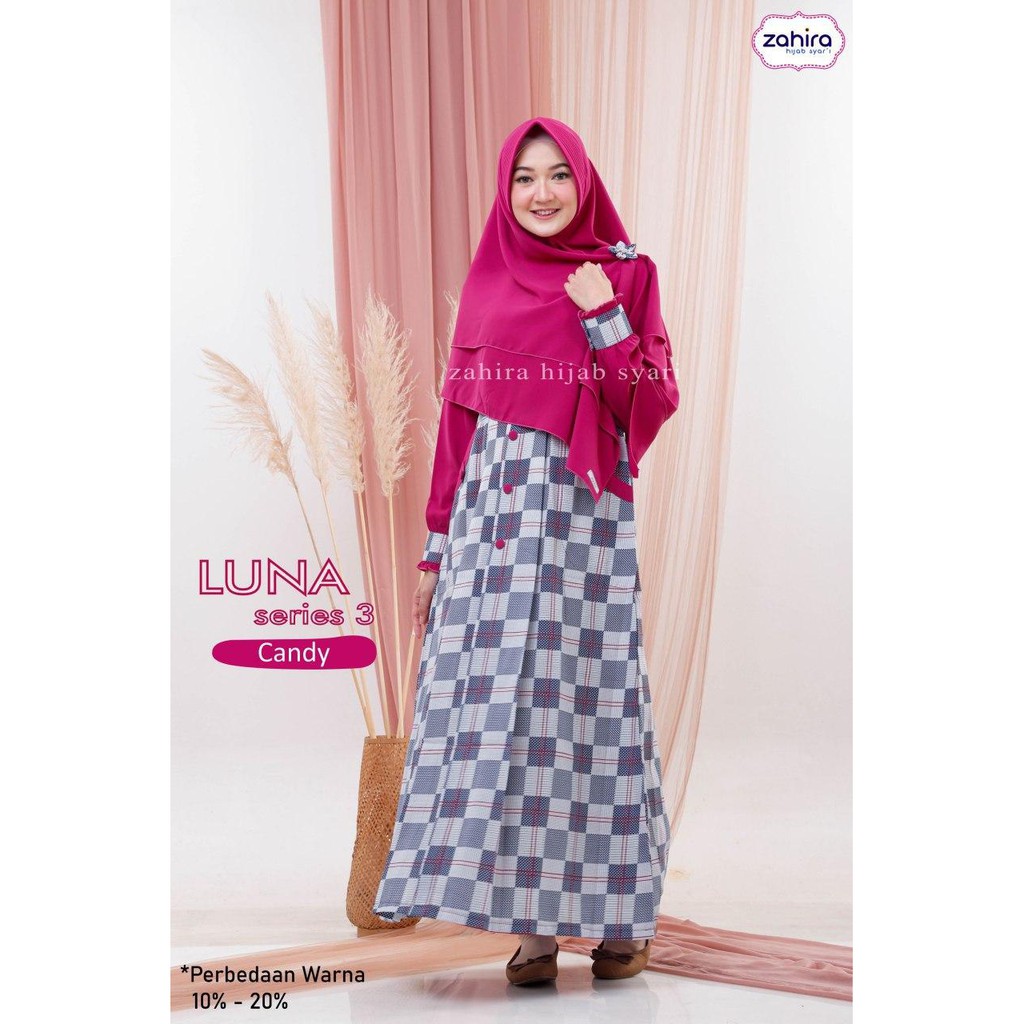 Ready stock gamis luna 3 original hijab syar`i