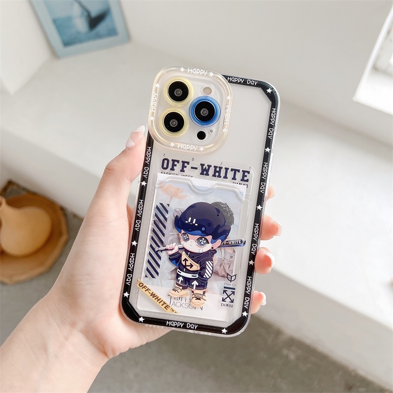 Soft Case Pelindung Lensa Transparan Motif Kartun Graffiti Untuk iPhone 12 13 Pro MAX 11 X XR XS MAX 7 8 Plus