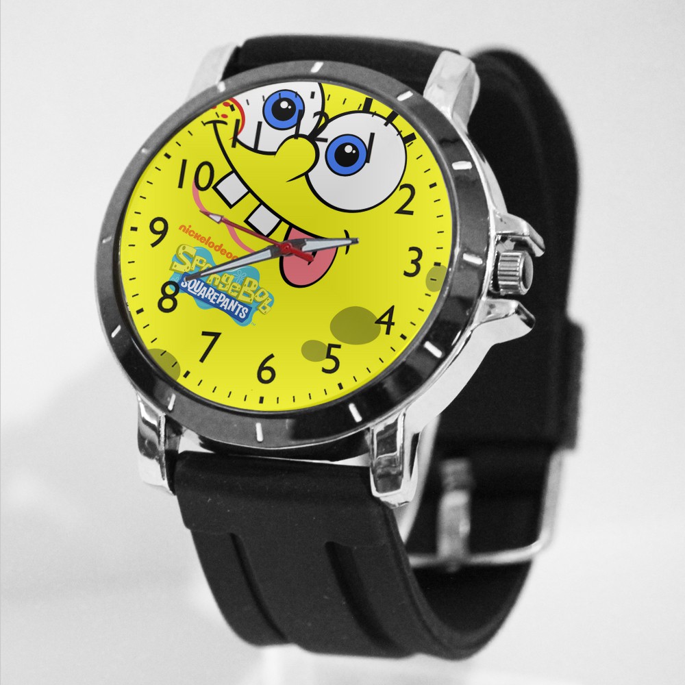 Jam Tangan Rubber Custom Pria dan Wanita Spongebob