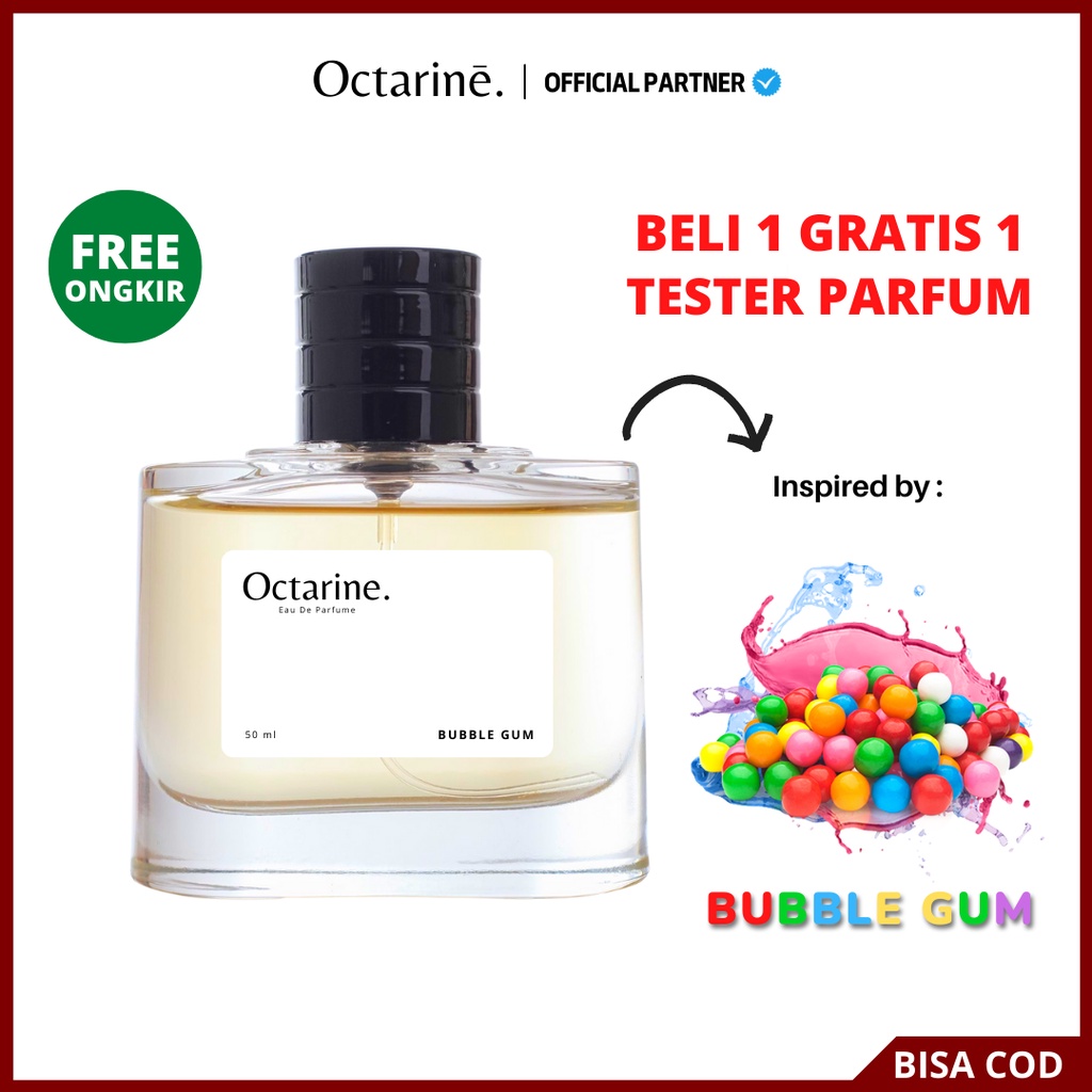 Octarine - Parfum Wanita Pria Tahan Lama Aroma Permen Karet Manis Unik Inspired By BUBBLE GUM | Parfume Farfum Perfume BUBLE GUM Eau De Parfum Minyak Wangi Cewek Cowok Murah Original