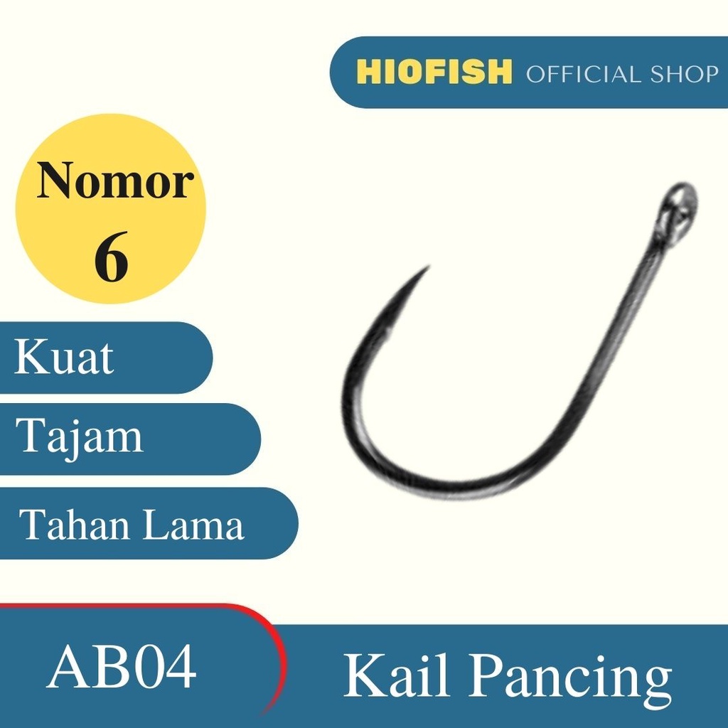 HIOFISH - (AB04) Mata Kail Pancing Ikan Kuat Tajam Untuk Air Tawar Laut Fishing Hook Bahan Baja Steel Carbon Tidak Berkarat Korosi Besar Kecil