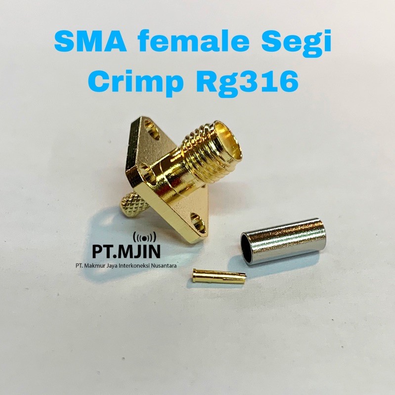 Konektor SMA female Crimp Rg316 Rg174 Body Segi Good Quality